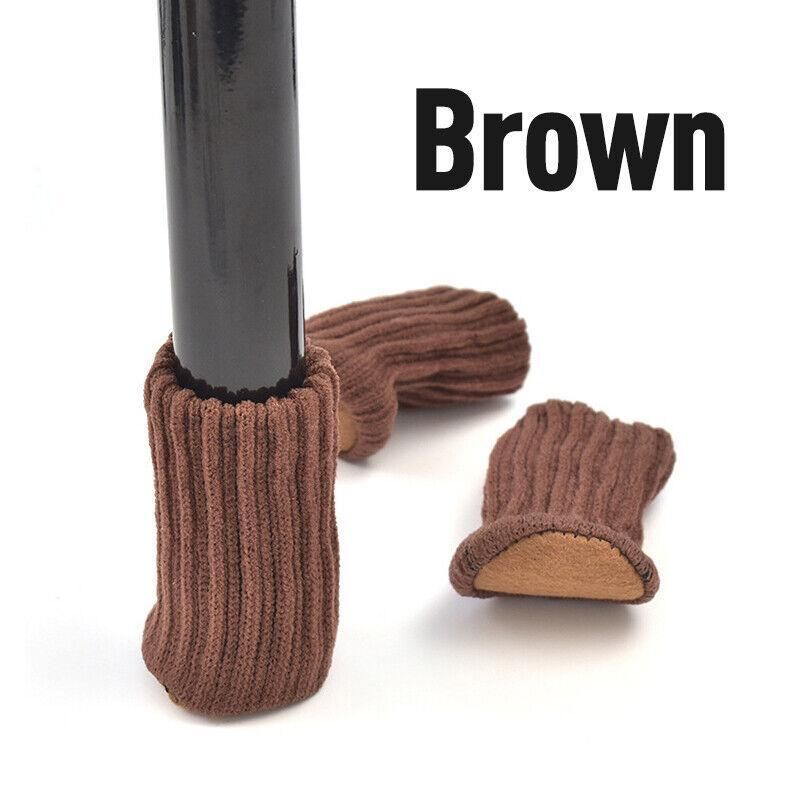 24Pcs Knitted Table Chair Leg Socks Sleeve Floor Protector Furniture Feet Covers - Black V528-CHAIRLEGSOCKS-BLACK-24-393451
