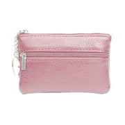 Coin Small Change Bag Card Wallet Pouch Zip Up Women Key Ring Leather Mini Purse - Black V528-CHANGEBAG-BLACK-123388