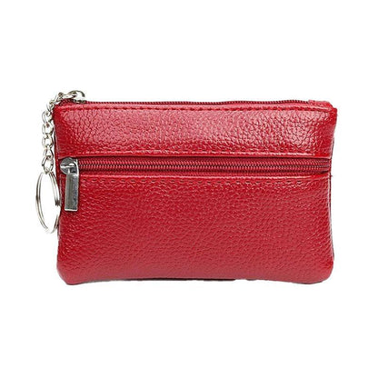 Coin Small Change Bag Card Wallet Pouch Zip Up Women Key Ring Leather Mini Purse - Black V528-CHANGEBAG-BLACK-123388