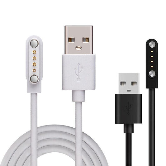 Universal Smart Watch Bracelet Charging Cable 4-Pin 2.54 Snap-on Charger Cords - Black V528-CHARGINGCABLE-BLACK-388781