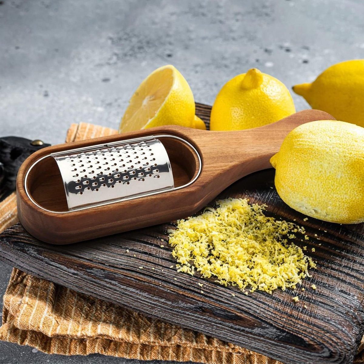 Premium Stainless Steel Cheese Grater with Acacia Wood Handle Scraper Planer V528-CHEESE-GRATER-615524