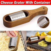 Premium Stainless Steel Cheese Grater with Acacia Wood Handle Scraper Planer V528-CHEESE-GRATER-615524