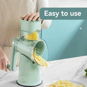 Multifunctional Vegetable Cutter Drum Slicer Kitchen Hand Cranked Grater Tool - Green V528-CHEESE-GRATER-GREEN-5-692077