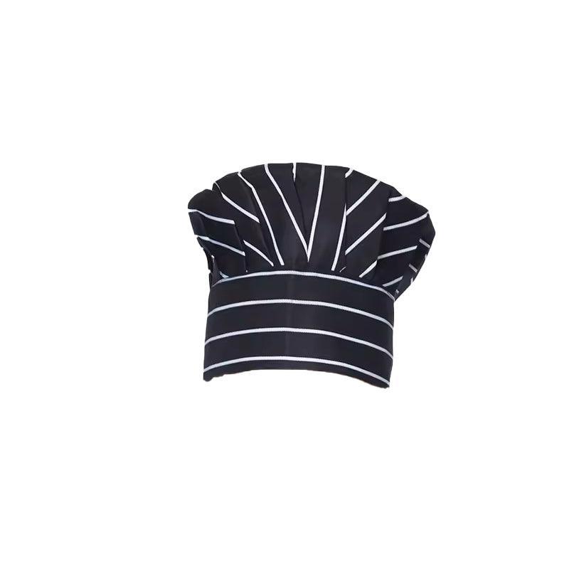 Adjustable Chef Cap with Elastic Band for Kitchen Cooking Baking Catering Use - Black+White V528-CHEFHAT-BLACKWHITE-545424