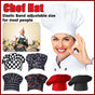 Adjustable Chef Cap with Elastic Band for Kitchen Cooking Baking Catering Use - Red V528-CHEFHAT-RED-785521