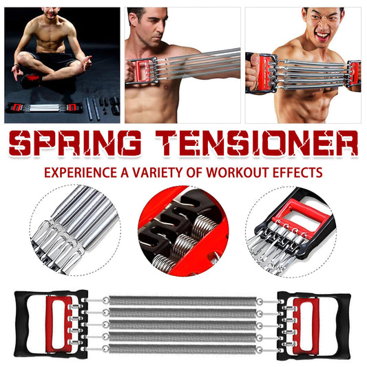 Mens Chest Expander Resistance Bands Pedal Puller Home Gym Workout Equipment V528-CHEST-EXPANDER-DUAL-USE-636104