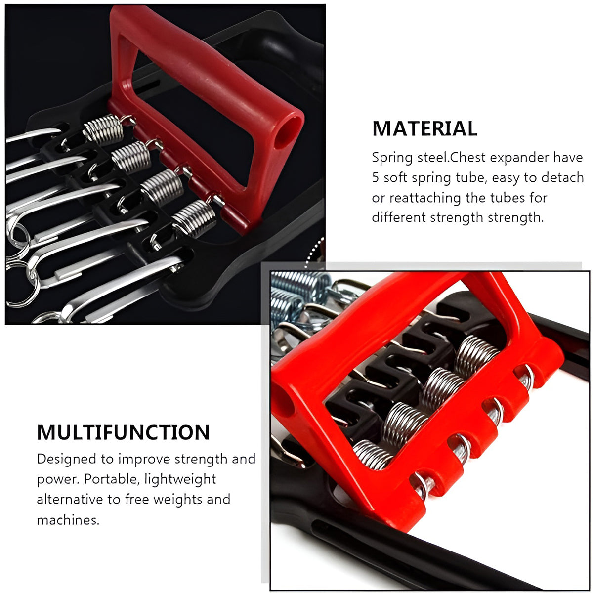 Mens Chest Expander Resistance Bands Pedal Puller Home Gym Workout Equipment V528-CHEST-EXPANDER-DUAL-USE-636104
