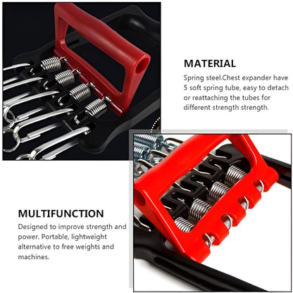 Mens Chest Expander Resistance Bands Pedal Puller Home Gym Workout Equipment V528-CHEST-EXPANDER-DUAL-USE-636104