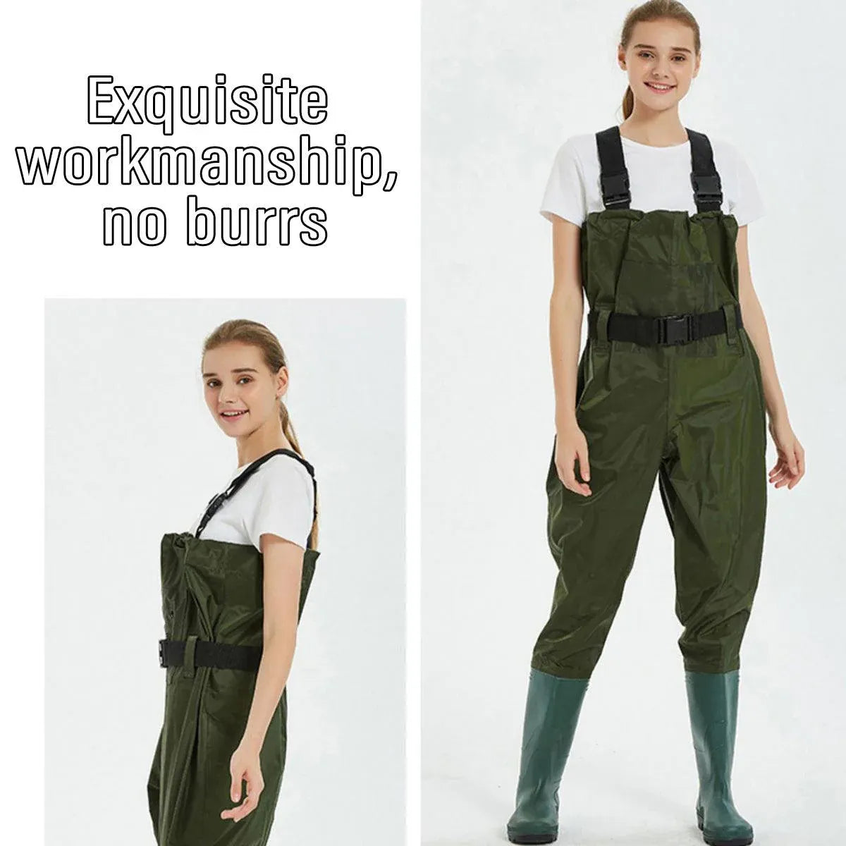 Waterproof Ultra Light Breathable Wading Pants Nylon Half Length Gear - Army green-42 V528-CHEST-WADERS-ARMYGR-42-480226