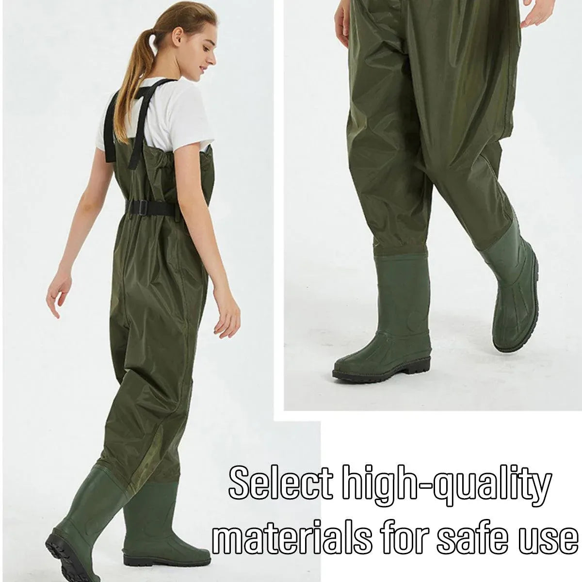 Waterproof Ultra Light Breathable Wading Pants Nylon Half Length Gear - Army green-42 V528-CHEST-WADERS-ARMYGR-42-480226