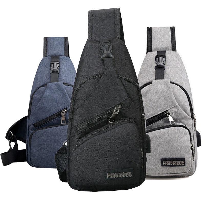 Durable Mens Chest Bag Shoulder Backpack Man Sling Cross Body Satchel Travel Bag - Blue V528-CHESTBAG-BLUE-678343