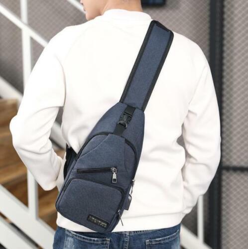 Durable Mens Chest Bag Shoulder Backpack Man Sling Cross Body Satchel Travel Bag - Blue V528-CHESTBAG-BLUE-678343