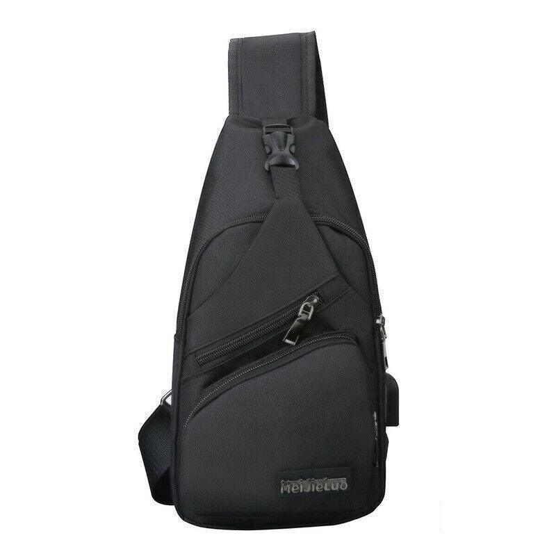 Durable Mens Chest Bag Shoulder Backpack Man Sling Cross Body Satchel Travel Bag - Grey V528-CHESTBAG-GREY-678342