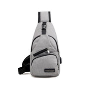Durable Mens Chest Bag Shoulder Backpack Man Sling Cross Body Satchel Travel Bag - Grey V528-CHESTBAG-GREY-678342