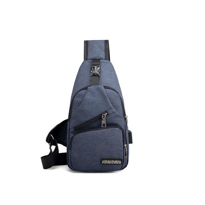 Durable Mens Chest Bag Shoulder Backpack Man Sling Cross Body Satchel Travel Bag - Grey V528-CHESTBAG-GREY-678342