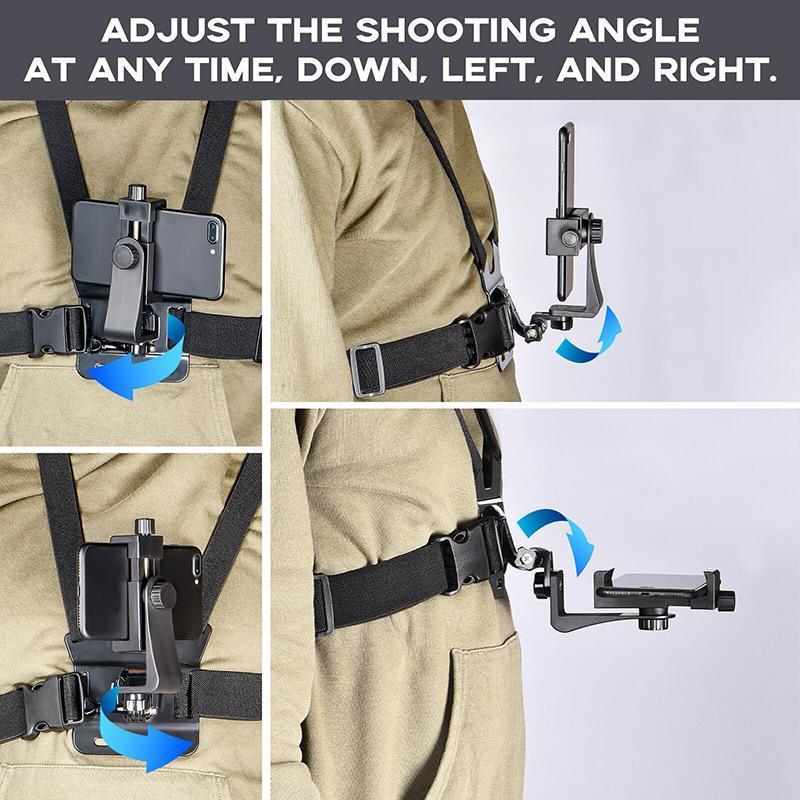 Cell Phone Chest Mount Harness Strap Holder Clip For Iphone Samsung Gopro V528-CHESTSTRAPHOLDER-5PCS-219476