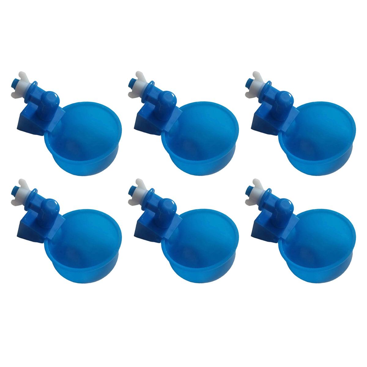 6pcs Chicken Drinking Bowl Poultry Waterer Feeder Automatic Drinking Cups Coop V528-CHICKEN-BOWL-BLUE-6PCS-684950