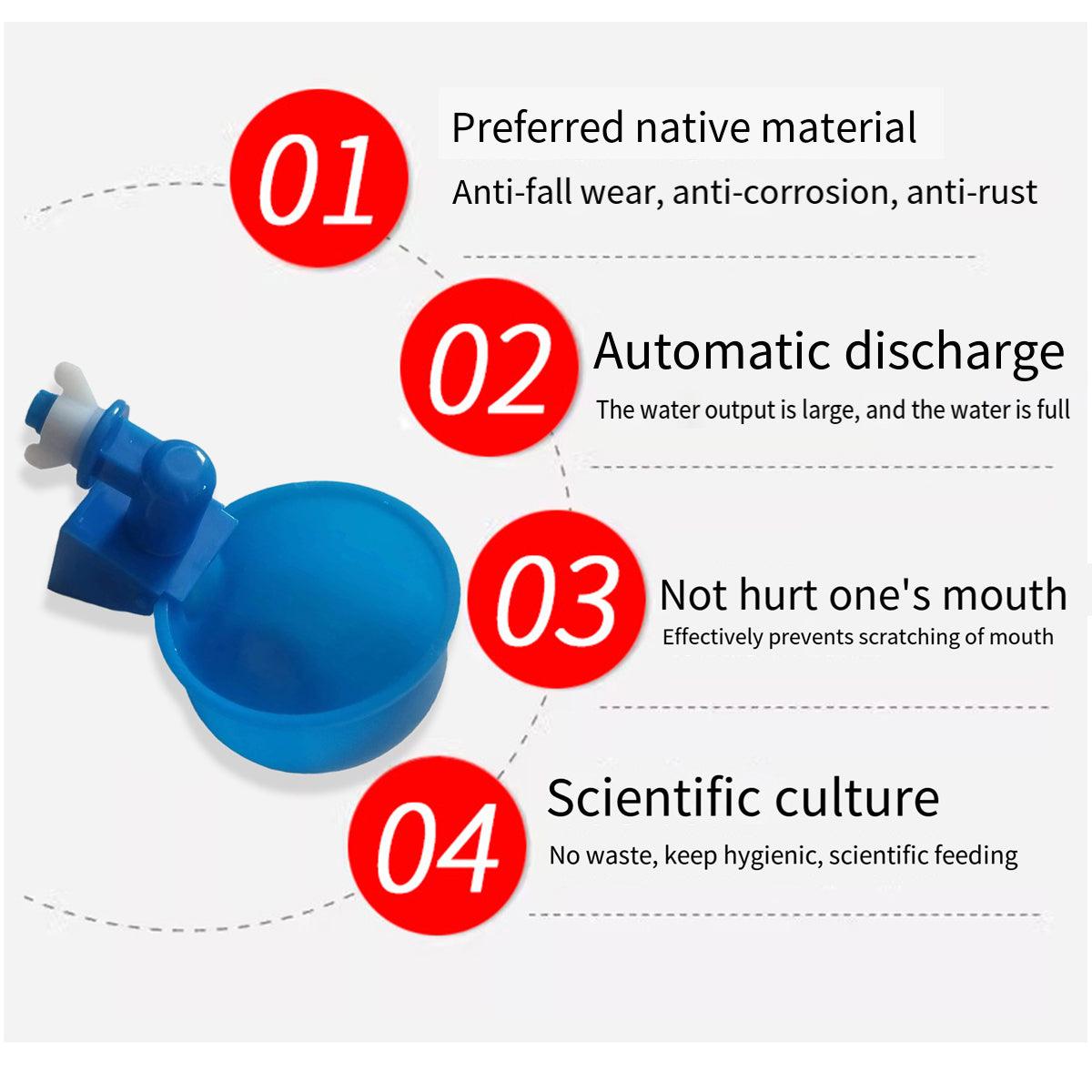 6pcs Chicken Drinking Bowl Poultry Waterer Feeder Automatic Drinking Cups Coop V528-CHICKEN-BOWL-BLUE-6PCS-684950
