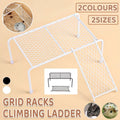 Metal Iron Chicken Feeding Ladder Grid Shelving Landscaping Platform Supplies - Black-S V528-CHICKEN-SHELF-BLACK-S-384528