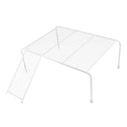 Metal Iron Chicken Feeding Ladder Grid Shelving Landscaping Platform Supplies - Black-S V528-CHICKEN-SHELF-BLACK-S-384528