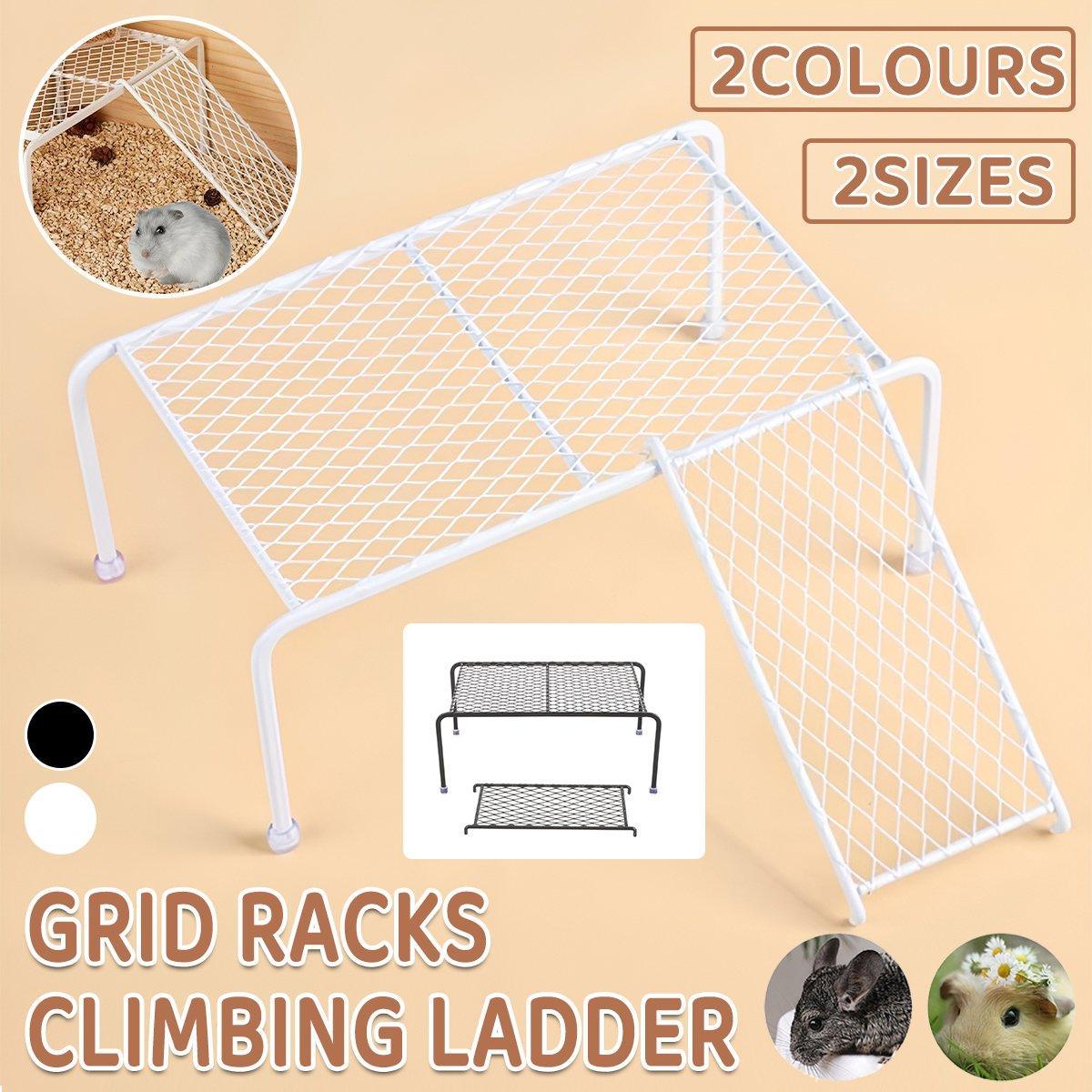 Metal Iron Chicken Feeding Ladder Grid Shelving Landscaping Platform Supplies - White-L V528-CHICKEN-SHELF-WHITE-L-970357