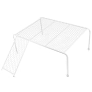Metal Iron Chicken Feeding Ladder Grid Shelving Landscaping Platform Supplies - White-L V528-CHICKEN-SHELF-WHITE-L-970357