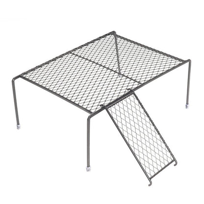 Metal Iron Chicken Feeding Ladder Grid Shelving Landscaping Platform Supplies - White-L V528-CHICKEN-SHELF-WHITE-L-970357