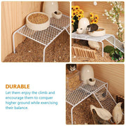 Metal Iron Chicken Feeding Ladder Grid Shelving Landscaping Platform Supplies - White-S V528-CHICKEN-SHELF-WHITE-S-405768