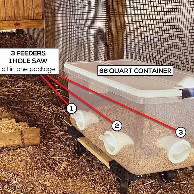 Poultry DIY Port PVC Gravity Fed Chicken Feeder for Hen Coop Farm Bucket Kit - 1 PC Hole Saw V528-CHICKENFEEDER-1HOLESAW-931759