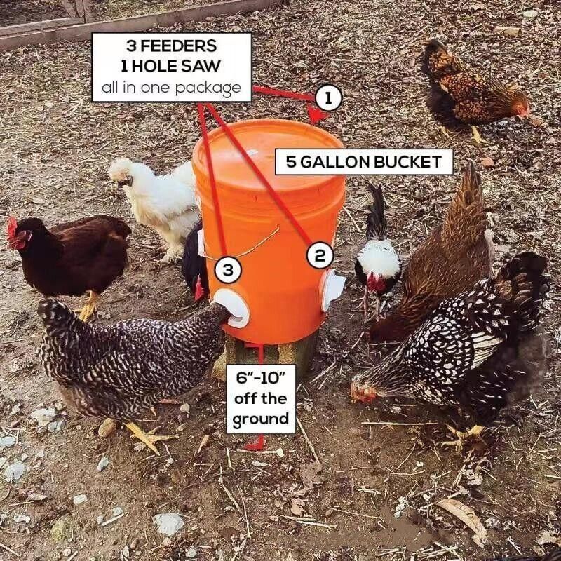 Poultry DIY Port PVC Gravity Fed Chicken Feeder for Hen Coop Farm Bucket Kit - 1 PC Hole Saw V528-CHICKENFEEDER-1HOLESAW-931759