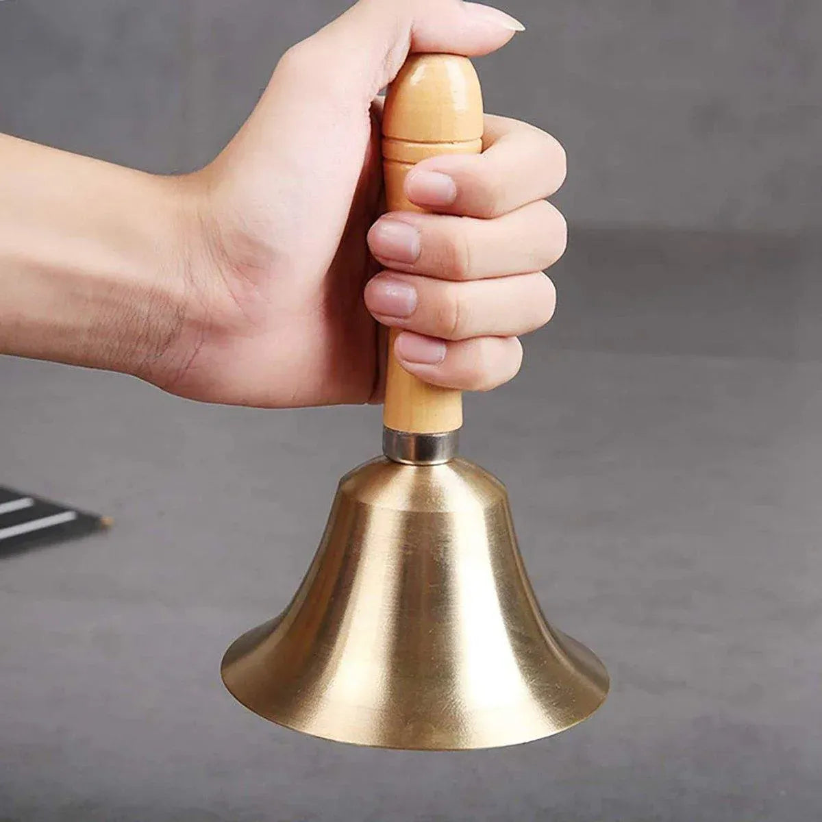 Wooden Handle Hand Bells Christmas Pet Bells Classroom Call Rattles Party Bell V528-CHRISTMAS-BELL-95MM-622697