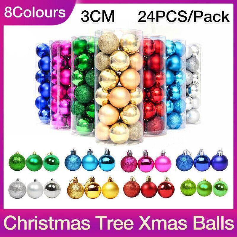 24Pcs/Pack Christmas Tree Xmas Balls Decorations Baubles Party Wedding Ornament - Gold V528-CHRISTMASBALL-GOLD-496171