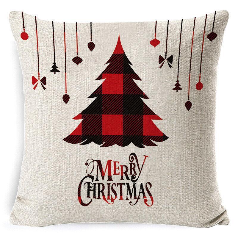 1Pc Christmas Square Cushion Cover Throw Waist Pillow Case Sofa Home Decor - Deer Head V528-CHRISTMASCOVER-BZ0188-1-645805