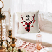 1Pc Christmas Square Cushion Cover Throw Waist Pillow Case Sofa Home Decor - Deer Head V528-CHRISTMASCOVER-BZ0188-1-645805
