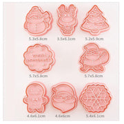 8PCS Christmas Cookie Cutter Set 3D Biscuit Moulds for Baking Fondant Pastry V528-CHRISTMASMOLD-8PCS-843447