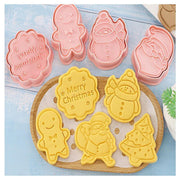 8PCS Christmas Cookie Cutter Set 3D Biscuit Moulds for Baking Fondant Pastry V528-CHRISTMASMOLD-8PCS-843447