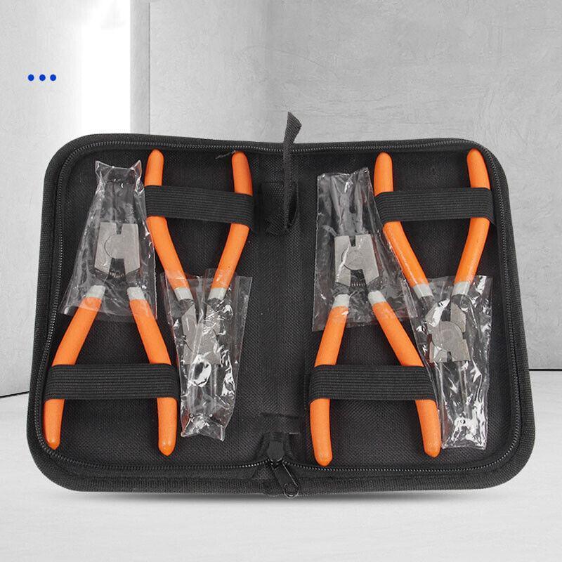 4 Pcs 7inch Circlip Plier Snap Ring Pliers Heavy Duty External Internal With Pouch V528-CIRCLIPPLIER-111103