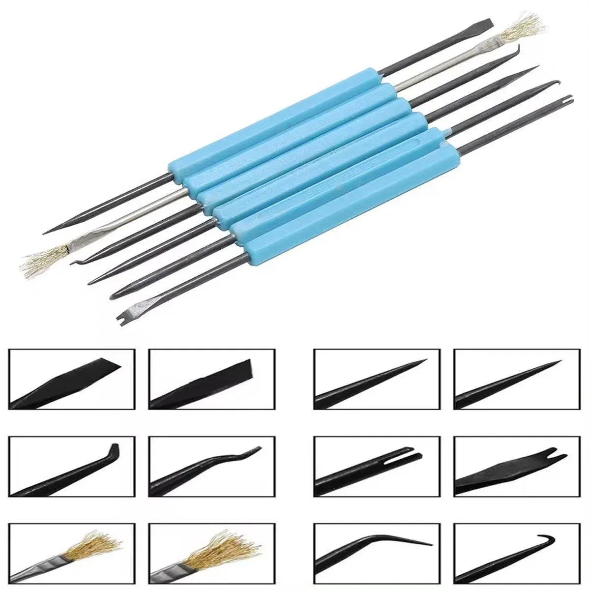 6pcs Soldering Iron Repair Kit Welding Fluxing Tools for Electronics Maintenance V528-CIRCUIT-BOARD-WELDING-993452