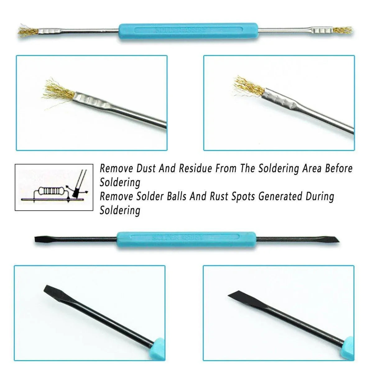 6pcs Soldering Iron Repair Kit Welding Fluxing Tools for Electronics Maintenance V528-CIRCUIT-BOARD-WELDING-993452