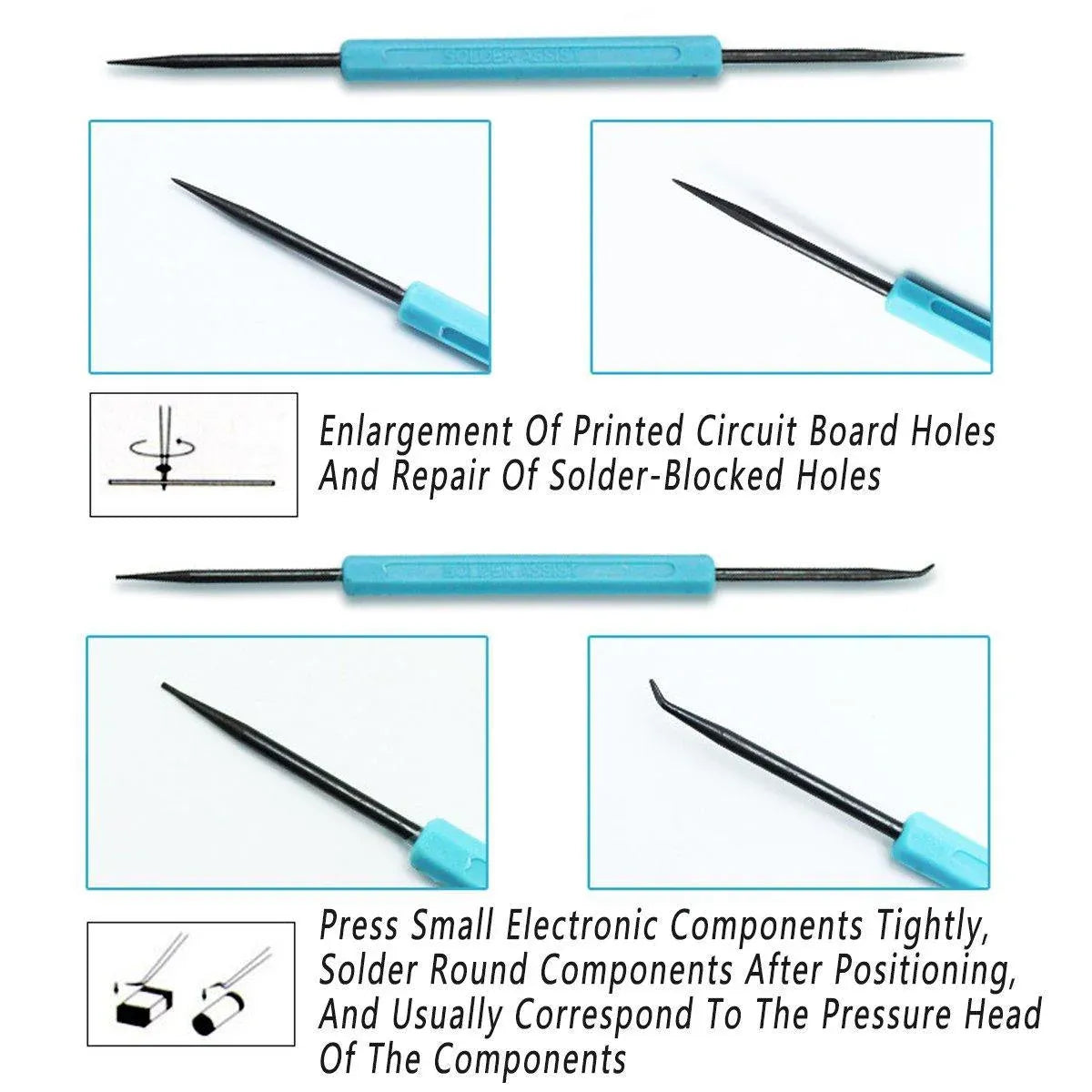 6pcs Soldering Iron Repair Kit Welding Fluxing Tools for Electronics Maintenance V528-CIRCUIT-BOARD-WELDING-993452