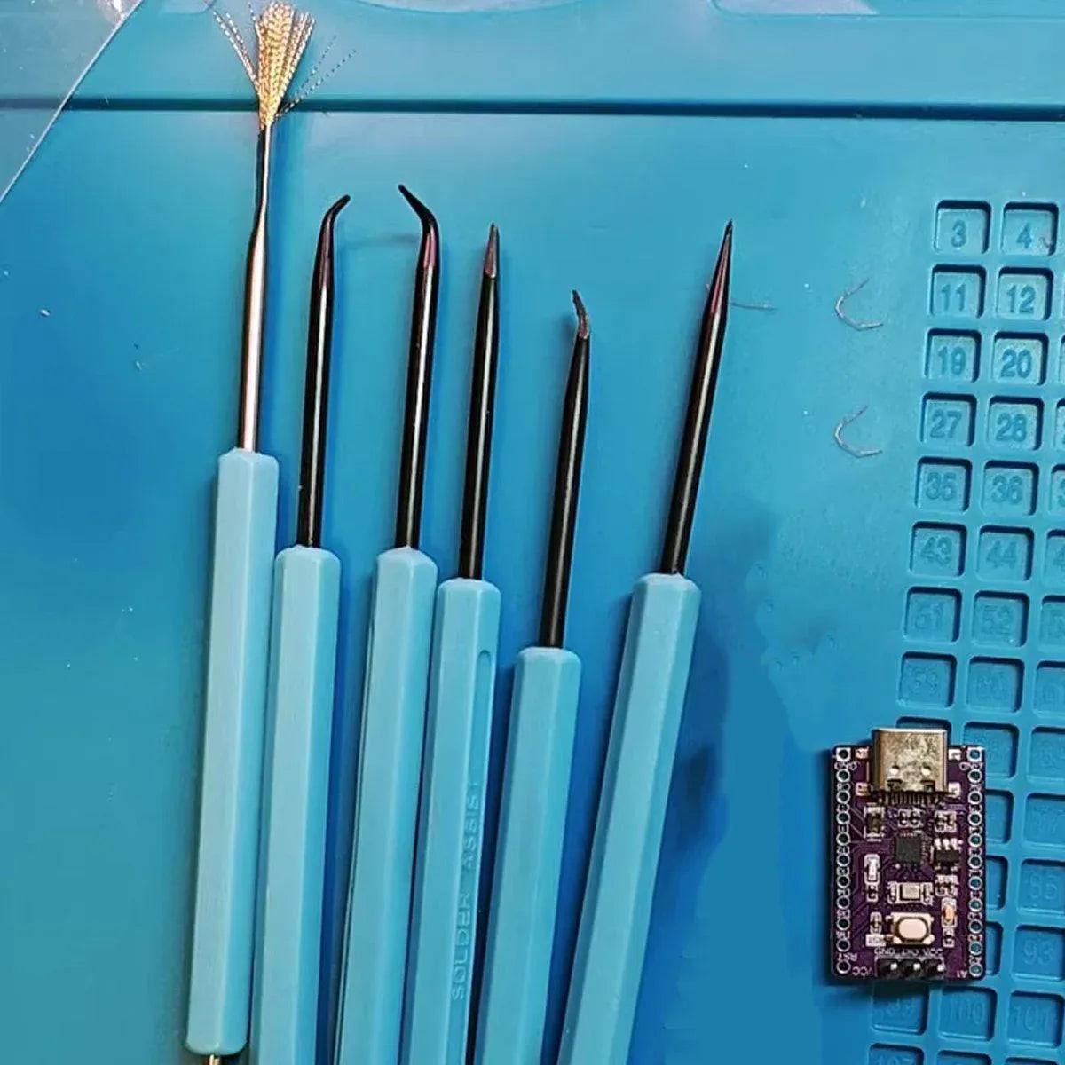 6pcs Soldering Iron Repair Kit Welding Fluxing Tools for Electronics Maintenance V528-CIRCUIT-BOARD-WELDING-993452