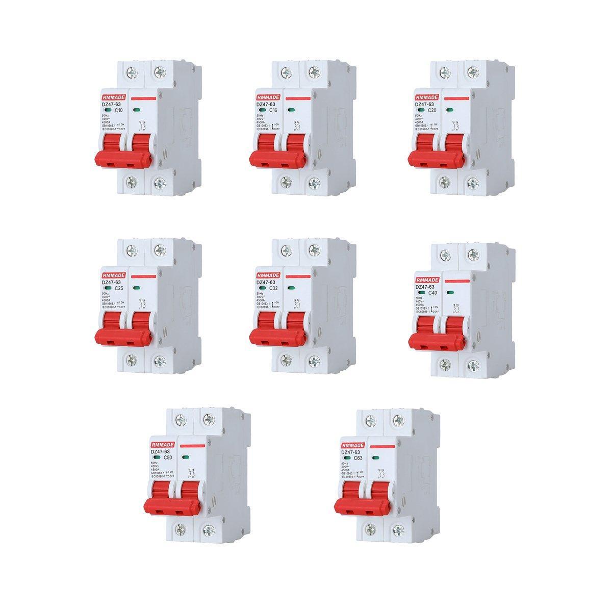 AC Circuit Breaker Solar 220-380V 2Pole Double MCB Mini 10-63 Amp - 32A V528-CIRCUIT-BREAKER-32A-977805