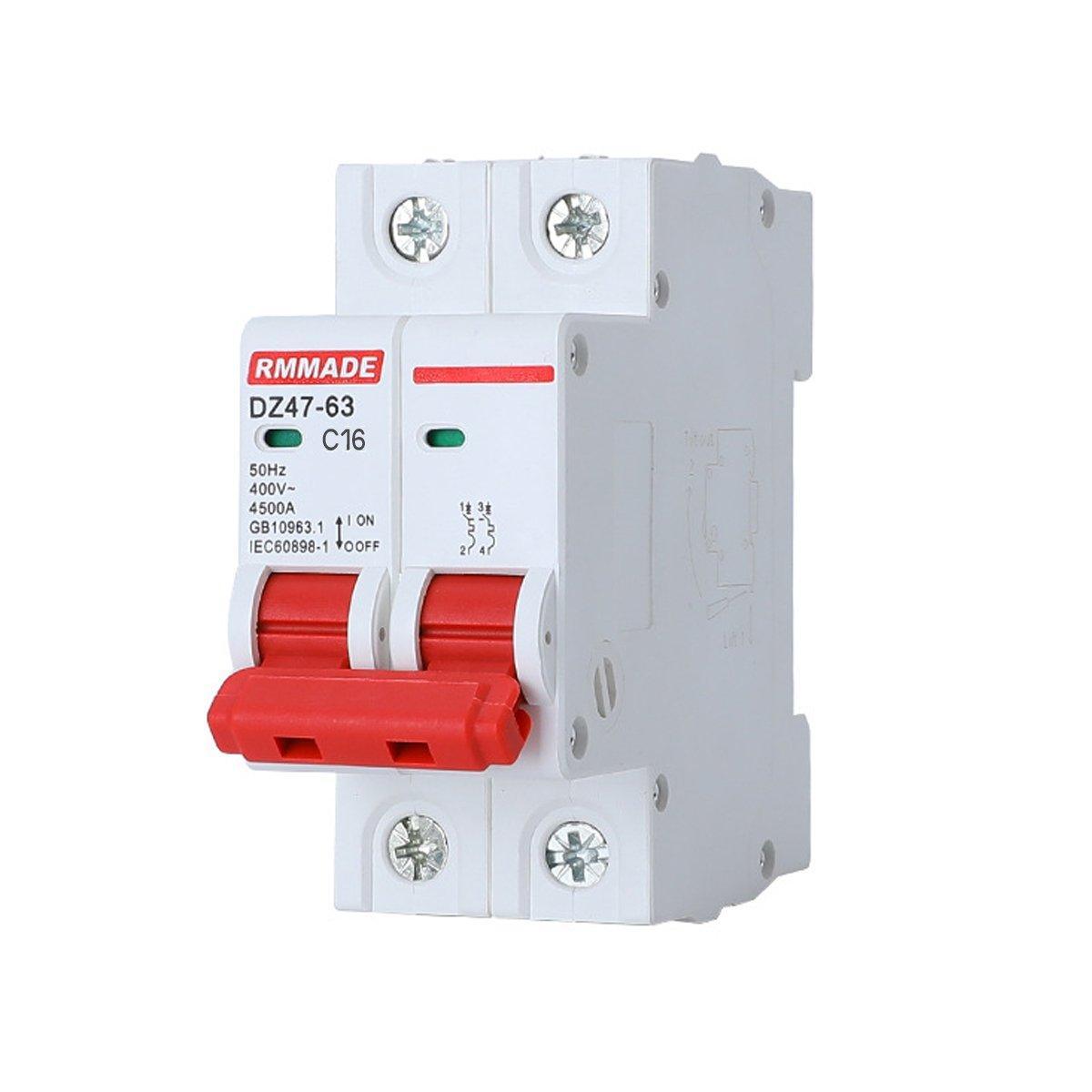 AC Circuit Breaker Solar 220-380V 2Pole Double MCB Mini 10-63 Amp - 32A V528-CIRCUIT-BREAKER-32A-977805
