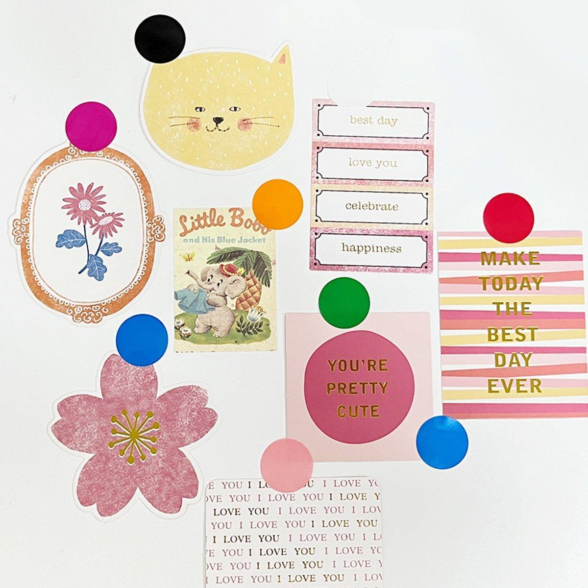 8 Rolls Colored Polka Dot Labels Round Seal Stickers Marking Round Sticker Set - Black V528-CIRCULAR-STICKER-8ROLLS-C149-803545