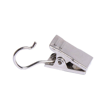 50PCS Stainless Steel Curtain Clip Hooks Strong Load-bearing Shower Accessories - Silver White V528-CLAMP-304-50PCS-547595