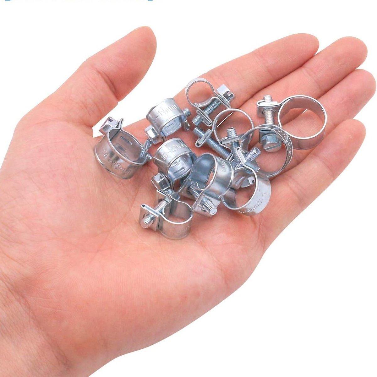 10pcs Galvanized Iron Fuel Hose Clamps For Automobile Air Pipe Secure Grip - 6-8mm V528-CLAMP-6-8-10PCS-521221