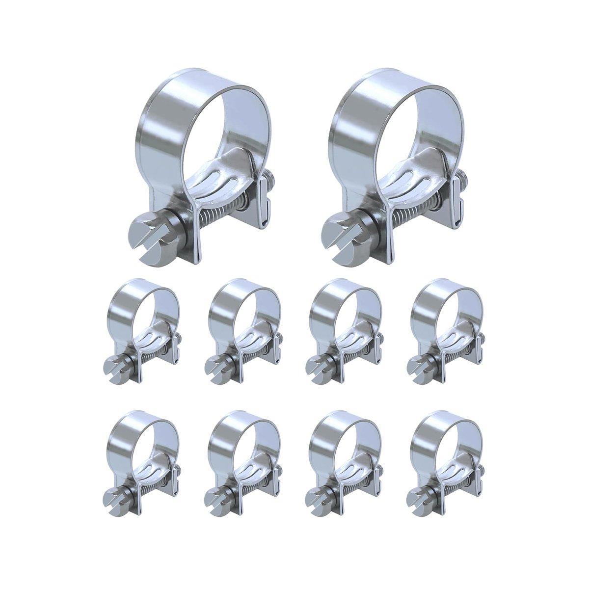 10pcs Galvanized Iron Fuel Hose Clamps For Automobile Air Pipe Secure Grip - 6-8mm V528-CLAMP-6-8-10PCS-521221