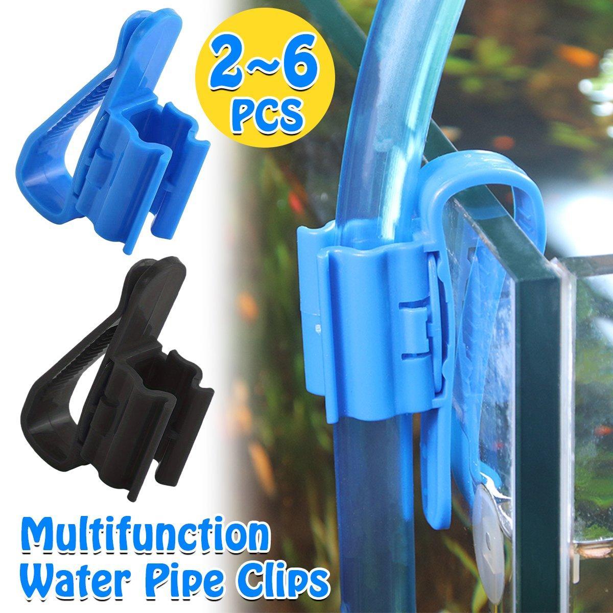 2/4/6PCS Aquarium Fish Tank Filtration Clip Water Tube Hose Clamp Holder Set - Black-2PCS V528-CLAMP-BLACK-2PCS-795428