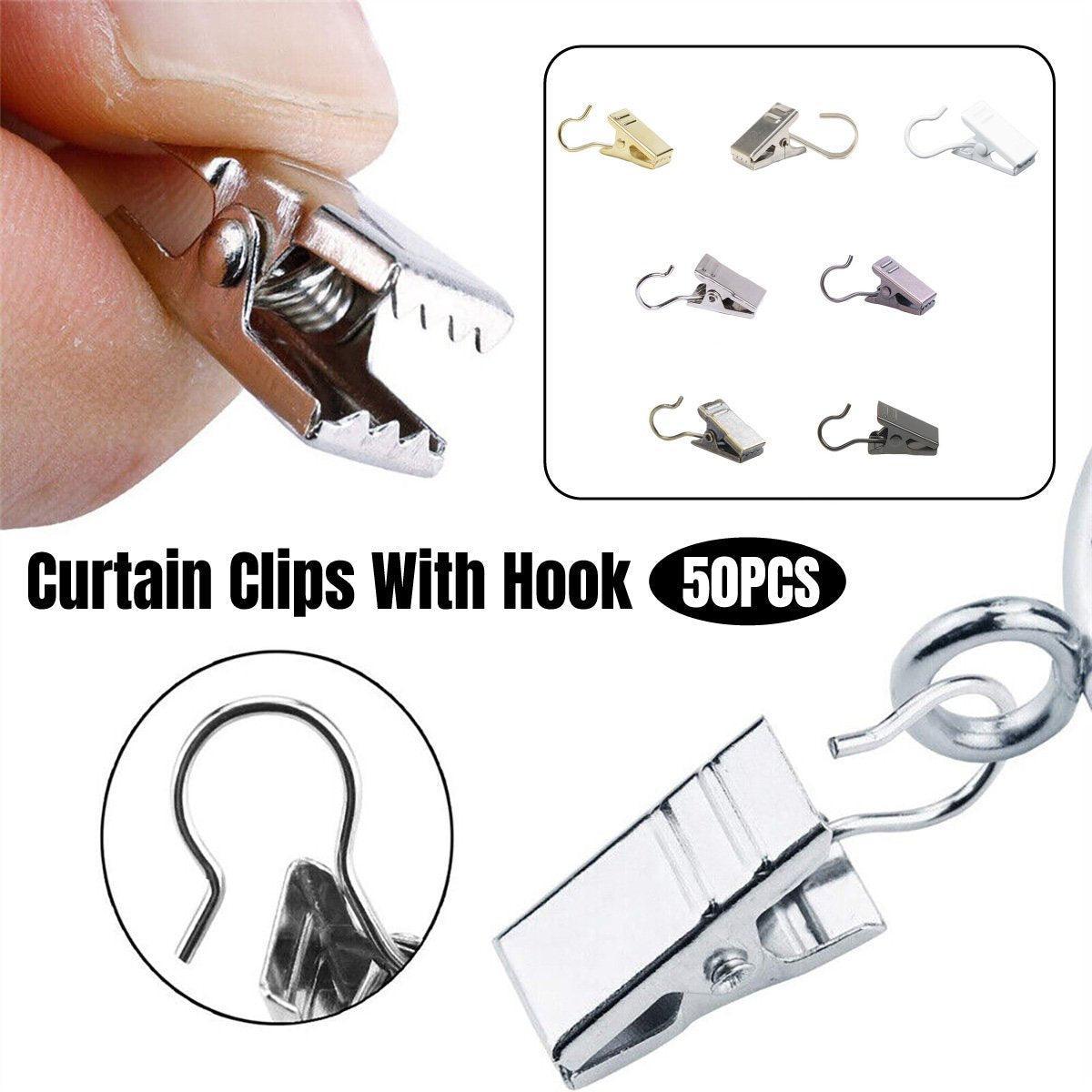 50PCS Stainless Steel Curtain Clip Hooks Strong Load-bearing Shower Accessories - Copper V528-CLAMP-COPPER-50PCS-173525