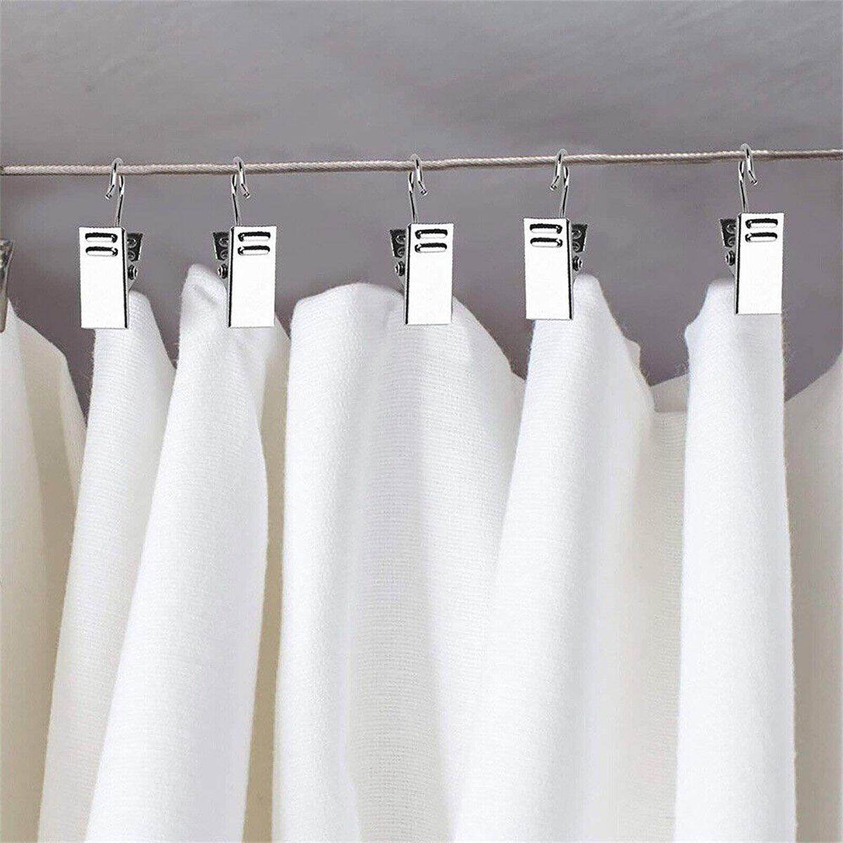 50PCS Stainless Steel Curtain Clip Hooks Strong Load-bearing Shower Accessories - Copper V528-CLAMP-COPPER-50PCS-173525